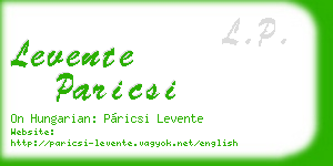 levente paricsi business card